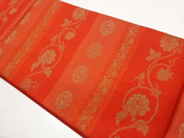 JAPANESE FUKURO OBI / WOVEN FLOWER ARABESQUE
